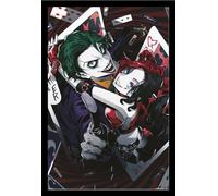 DC Comic - Poster - Harley Quinn & Joker Anime + cadre interchangeable, Shinsuke® Maxi MDF noir, vitre acrylique