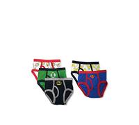 DC Comics 100% Cotton Briefs with Prints Including Superman, Batman, The Flash, Sizes 2/3t, 4t, 4, 6, 8 sous-vêtement, Lot de 5 Logos Justice League, Garçon