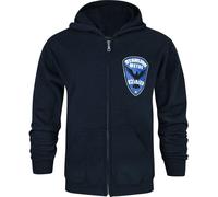 DC Comics - "Arrow Starling City Metro Police" sweat à capuche avec fermeture éclair sur toute la longueur pour homme NS8400 (M) (Bleu)