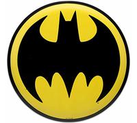 DC Comics Batman Bat Signal Plaque ronde en métal gaufré - Décoration murale vintage Batman pour caverne d'homme ou salle de cinéma