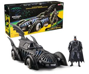 DC Comics - Batman Forever - Batmobile + Figurine Batman Retro Collection - Figurine Articulée - Créez Vos Propres Combats Masqués - Super Héros - Jouet À Collectionner - Jouet Enfant 4 Ans Et +