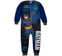 DC Comics Batman Garçons Bleu Onesie | Vêtements d'intérieur en Polaire Tout-en-Un | Enfants Pyjama PJs Sleepsuit Nightwear | Objets Cadeaux Cosy - 3-4 Ans