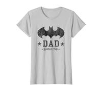DC Comics Batman I Am Bat Dad Papa Père T-Shirt, Femme, Argent, 3XL