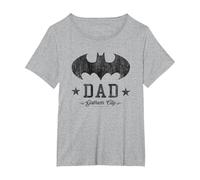 DC Comics Batman I Am Bat Dad Papa Père T-Shirt, Femme Grandes Tailles, Gris Chiné, 6X