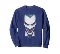 DC Comics Batman The Joker by Alex Ross Sweatshirt, Unisexe pour Adultes, Bleu Marine, M