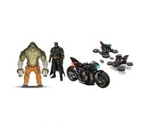 Dc Comics , Batman Transforming Batcycle Battle Pack Avec Figurines Articulées Killer Croc Et Batman Exclusives De 10 Cm, Jouets Pour Filles Et Garçons À Partir De 4 Ans