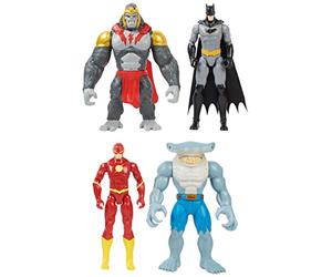 DC Comics, Batman vs Gorilla Grodd Lot de 4 Figurines d'action de 30 cm (Batman, The Flash, Gorilla Grodd, King Shark), Jouets pour Enfants pour garçons et Filles âgés de 3 Ans et Plus