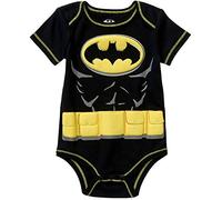 DC Comics Body pour bébé garçon et fille avec logo Batgirl/Batman, Noir avec logo jaune, 24 mois