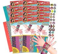 DC Comics Cadeaux de fête Wonder Woman pour filles - Lot de 12 bracelets Wonder Woman autocollants pour enfants | Fournitures de fête d'anniversaire Wonder Woman