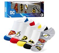 DC Comics Chaussettes Enfant - Lot de 5 Paires de Chaussettes Basses Enfant Garcon (Blanc, 35-40 EU)