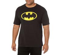 DC Comics Classic Bat Logo T-Shirt -Black/Yellow, X-Large