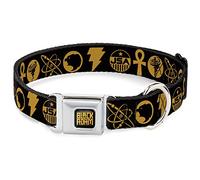 DC Comics Collier pour animal domestique Boucle de ceinture de sécurité en métal Noir Adam Justice Society Icons Noir Orange 40,6 à 58,4 cm de large