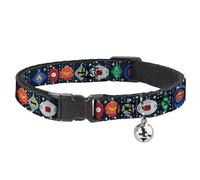 DC Comics Collier pour Chat avec Clochette, Clip en Plastique, Facile à régler, icônes et étoiles de la Ligue des justiciers de DC Comics 21,6 à 30,5 cm de Large