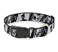 DC Comics Collier pour chien avec boucle en plastique Motif Batman Hush Pose Sketches Noir Blanc 24,5 à 36,5 cm Largeur 1,3 cm
