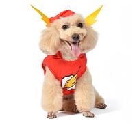 DC Comics Costume d'halloween de Super-héros The Flash pour Chien - Taille M - Costumes d'halloween pour Chiens, Costumes Amusants pour Chiens | Costume d'halloween pour Chien sous Licence Officielle