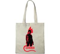 DC COMICS Cotton Division Officiel Catwoman 100% coton |Réutilisable | Longue poignée | Voyages et achats |Sac fourre-tout 38 * 40 CM, Title_Beige_1, Taille unique