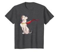 DC Comics DC League of Super-Pets Krypto Cape Camiseta T-Shirt, Enfant, Chiné Foncé, 12 Ans