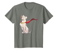 DC Comics DC League of Super-Pets Krypto Cape Camiseta T-Shirt, Enfant, Vert Kaki chiné, 12 Ans