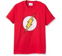 DC Comics Distressed Flash Logo-Boys-T-Shirt, Rouge (Red), Large Garçon