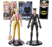DC Comics Ensemble de figurines de collection - Ensemble de figurines Catwoman et Harley Quinn et plus encore | Jouets flexibles Catwoman et Harley Quinn de 17,8 cm