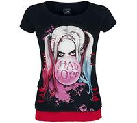 DC Comics F711 - Tops - Short Sleeve, T-Shirt Femme, Black & Red, S