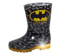 DC Comics Garçons Bottes de pluie lumineuses Batman pour enfants - Bottes de pluie pour la neige et la pluie - Filles et garçons, Noir , 28 EU
