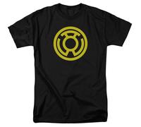 DC Comics - Green Lantern - Emblème Jaune - T-Shirt Unisexe Adulte - Noir
