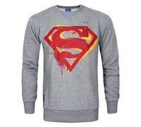 DC Comics Gris Superman Stencil Logo Sweat-shirt Homme