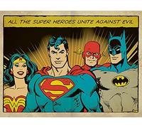 DC Comics (Heroes Unite Against Evil 60 x 80 cm Toile Imprimée