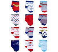 DC Comics Infant Girls' Socks - 12 Pack Low Cut Superhero Socks: Bat Girl, Super Girl, Wonder Woman, Size 12-24 Months, Wonder Woman