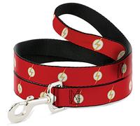 DC Comics Laisse pour chien, DC League of Super Pets Flash Bolt Logo Rouge, Jaune, Blanc, 1,2 m de long, 1,3 cm de large