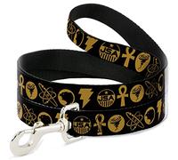 DC Comics Laisse pour chien Noir Adam Justice Society Icons Noir Orange 1,2 m de long 1,3 cm de large