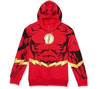 DC Comics Little Flash Sweat à Capuche zippé avec Cape pour garçons 4-20, Rouge, 5-6