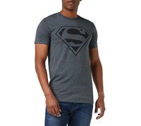 DC Comics Mono Superman-Mens T-Shirt, Grey (Dark Heather), XL Homme