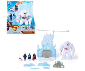 DC Comics - Playset Forteresse De Solitude - Univers De Jeu Complet Issu du Film - 3 Figurines Incluses - Super Héros Et Super Vilain - Jouet À Collectionner - Cadeau Enfant - Jouet Enfant 4 Ans Et +
