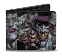 DC Comics Portefeuille à deux volets, couverture The Joker Ten Comic Book Cover Expression Blocks, cuir végétalien, 4.0" x 3.5", Décontracté