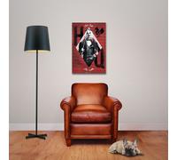 DC Comics - Poster - Harley Quinn - Stand + 2 barres de poster en bois 61 cm noir