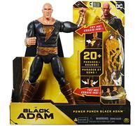 DC Comics – Figurine d'action Adam Noire 30 cm – Plus de 20 phrases et sons – 2 accessoires