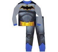 DC Comics Pyjama Batman Garçon, Pyjama Superhéros Enfant, Ensemble Long Garçon à Manches Longues 7-8 Ans