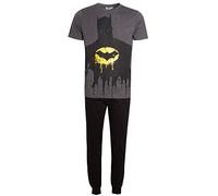 DC Comics Pyjama Batman pour homme avec t-shirt à manches courtes et pantalon de détente, Noir , S