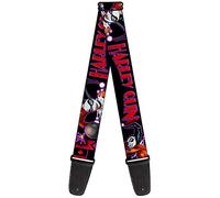 DC Comics Sangle de guitare Harley Quinn Bomb Poses Noir Violet Rouge 5,1 cm de large