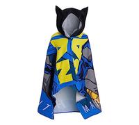 DC Comics Serviette à Capuche Batman en 100% Coton - Poncho pour Enfants - Serviette de Plage et de Bain - Peignoir de Change