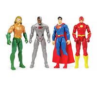 DC Comics Super HÉROS Special Box Set 4 Figurines Action Flash Superman Cyborg Aquaman Superheroes - Hauteur 30 cm