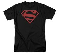 Dc Comics - Superman - Écusson Rouge Sur Noir - T-Shirt Unisexe Adulte - Noir