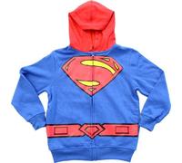 DC Comics Superman Logo Boys Blue Zip Up Costume Hoodie Sweatshirt