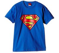 DC Comics - T-Shirt - Manches Courtes Garçon - Bleu - 3-4 ans-X-Small