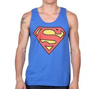 DC Comics T-Shirt Classique Superman avec Logo pour Homme, Bleu Marine, L