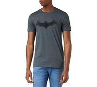DC Comics T-Shirt avec Logo Batman Bat pour Homme, Gris (Dark Heather Dkh), Taille S