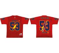 Dc Comics T-Shirt Homme Replica Sport US Baseball « The Flash Star Labs » MEFLAHOTS011, Rouge, Taille S