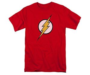 DC Comics T-Shirt pour Homme avec Logo Flash Ligue de la Justice Rouge Rouge (Rosso) M